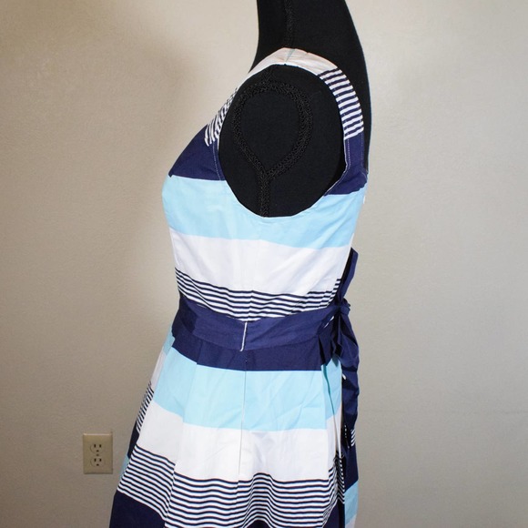41 Hawthorn Fit Flare Sleeveless Striped Cotton Sundress S - Picture 5 of 9